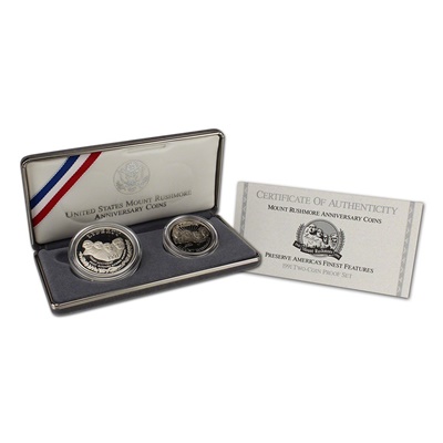 1991 Mount Rushmore Commemorative Two-Coin Silver Proof Set